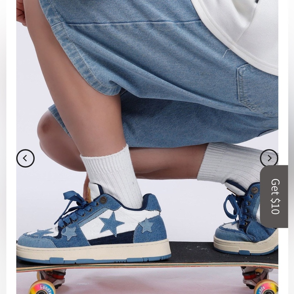 NIB Aelfric Eden Starry Climb Stars Casual All-Match Denim Skate Shoes SZ 42